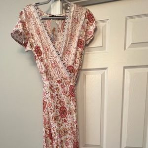 Floral maxi wrap dress